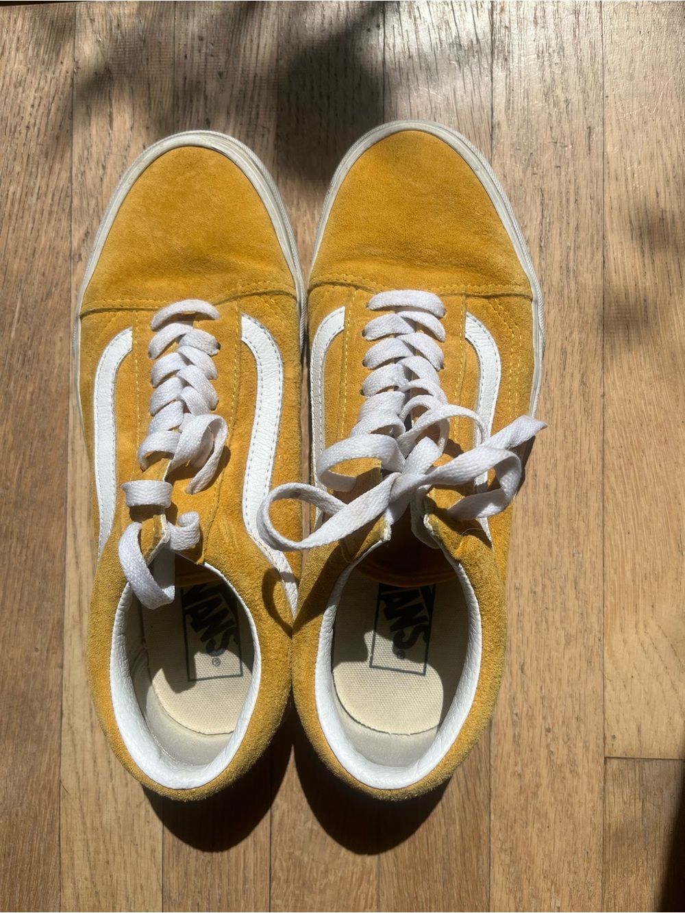 Vans Old Skool Suede Sneakers in Mustard Yellow and White